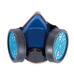 <span class=keywords><strong>Masque</strong></span> <span class=keywords><strong>respiratoire</strong></span> demi-visage industriel anti-poussière avec double <span class=keywords><strong>cartouche</strong></span> <span class=keywords><strong>filtrante</strong></span>, coque en PVC bleu et logo personnalisé - Product Image 1