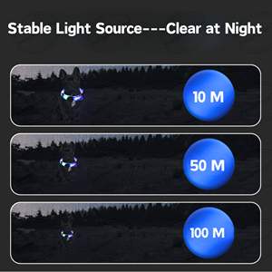 Conjunto de correa de collar LED para perro eléctrico, correa ajustable de PVC recargable y duradera para mascotas - Product Image 3