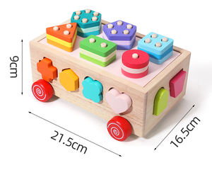 Multifunktionales Holz-Geometrie-Formen-Farbsortier- und Bausteine-Set für Kinder von 2 bis 4 und 5 bis 7 Jahren - Product Image 6