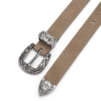 Ceinture en cuir de créateur personnalisée, sangle en cuir fendu, motif floral vintage, boucle en alliage style western, accessoire de taille rétro pour femme