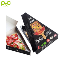 Boîte à pizza triangulaire en papier d'art personnalisée PYC, impression directe d'usine, avec logo, boîtes d'emballage alimentaire