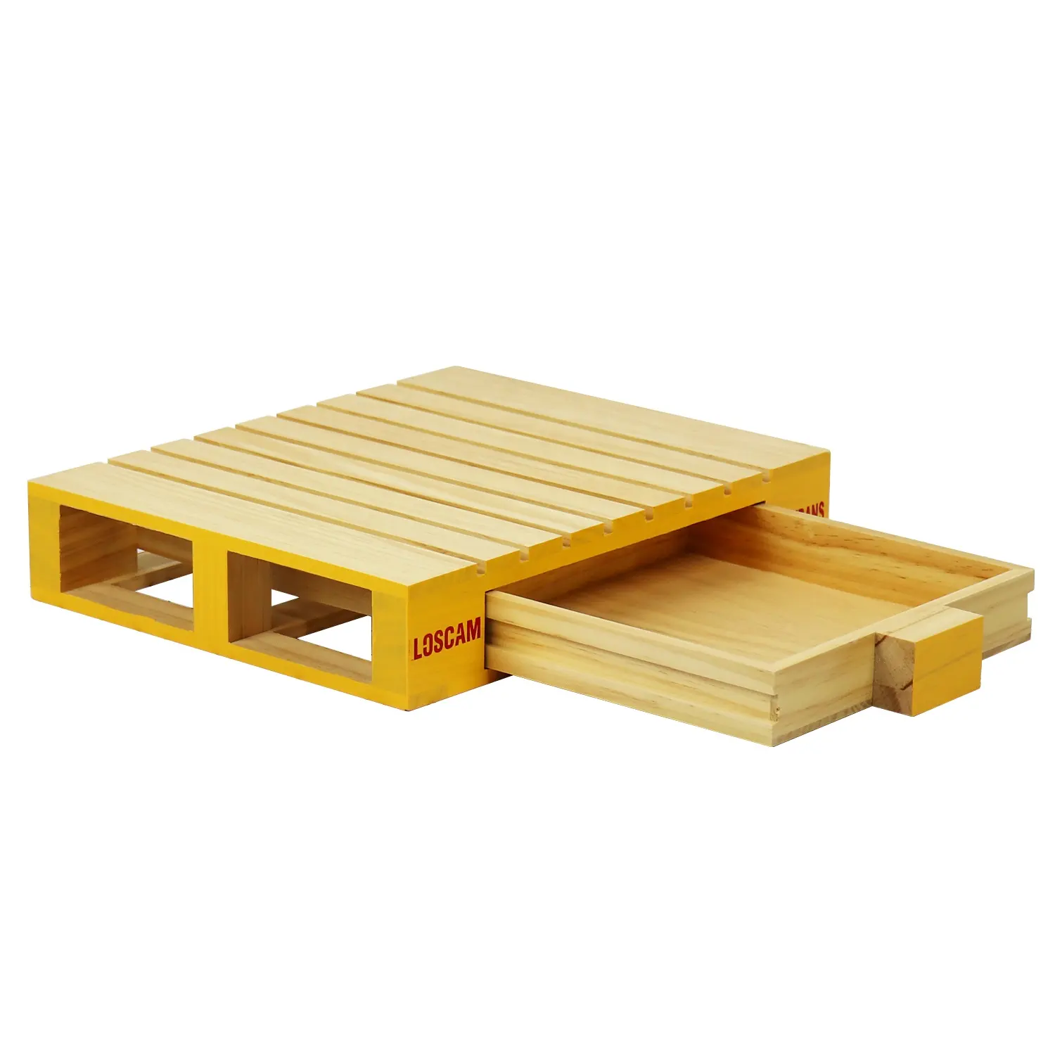 FSC mini-plateau à palettes en bois personnalisé petit organisateur de bijoux en forme de rectangle tiroir de bureau ordinateur bois massif créatif design carré