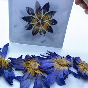 Chá orgânico com saco de ervas e flores de lótus, embalagem individual personalizada, chá de flor de lótus egípcio azul