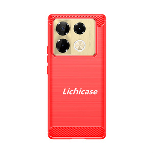 Licicase เคสหลังแบบนิ่ม TPU ลายขนแปรงคาร์บอนไฟเบอร์แฟชั่นเรียบง่ายสำหรับ infinix Note 40 <span class=keywords><strong>Pro</strong></span> PLUS เคสดีไซน์หรู - Product Image 4