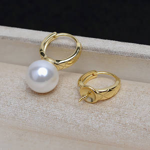 Pendientes de Plata S925 con Perlas de 8-10 mm, Accesorios de Joyería DIY con Superficie Lisa, Joyería de Plata Vacía-4808 - Product Image 3