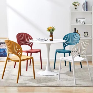 Nordic Multicolor Pauw Groene Plastic Pp Stoel Indoor Outdoor Hotel Melk Thee Koffie Winkel Woonkamer Eettafel Set Stoelen - Product Image 4