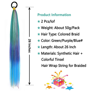 ผมปลอมแบ<span class=keywords><strong>บ</strong></span>ถักเปียไล่สี<span class=keywords><strong>เขียว</strong></span>-น้ำเงิน ยาว 26 นิ้ว พร้อมเชือกผูกแ<span class=keywords><strong>บ</strong></span><span class=keywords><strong>บ</strong></span>ยืดหยุ่น ทรงตรงเรีย<span class=keywords><strong>บ</strong></span> แบ<span class=keywords><strong>บ</strong></span>พันรอบ - Product Image 3