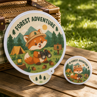 Éventail pliable rond personnalisé avec pochette et poignée, impression par sublimation, éventail de poche en forme de frisbee pour promotion d'événements, cadeaux et souvenirs