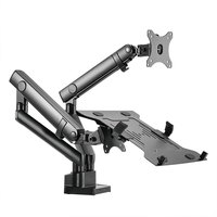 Support de bureau pour ordinateur portable avec écran unique Support de moniteur réglable en hauteur Support mural Bras de moniteur