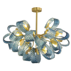 minimalist hotel pendant lamps art ribbon deco hand blown glass pendant <b>lights</b> for dining room - Product Image 6