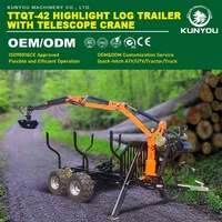 Meilleure Vente Remorque Forestière Quad à Quatre Roues Motrices pour Tracteur Agricole, Chargeur de Bûches Attelable VTT