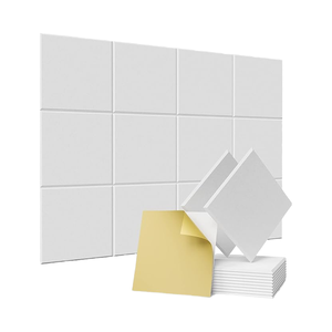 Panneaux acoustiques adhésifs biseautés de couleur blanche <span class=keywords><strong>et</strong></span> noire Office Theater NRC Testing PET Felt Paneles Acusticos for Interior <span class=keywords><strong>Deco</strong></span> - Product Image 1
