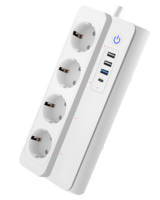 Bande d'alimentation électrique 4 voies UE Muti Prises d'extension de prise électrique Tuya Wifi Bande d'alimentation intelligente avec prise USB Europe 220V 13a