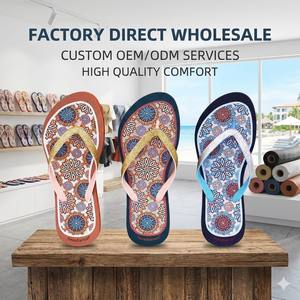 Chanclas de PVC con Estampado Personalizado para Bodas en la Playa, Sandalias de Alta Calidad, Duraderas, Antideslizantes, con Tiras Brillantes para Mujer - Product Image 1