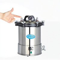 Autoclave de laboratoire portable en acier inoxydable 18L/24L avec double manomètre, stérilisateur à vapeur, affichage LED et fonction minuterie