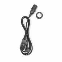 Câble tressé pour douille de lampe en tissu + Connecteur rond EU + Douille E14 à filetage partiel + Câble interrupteur 303 pour support de lampe