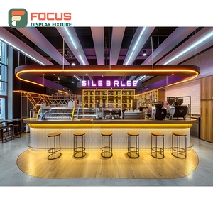 Boutique Coffee Merchandise Display Rack Oak Grain Finish Syrup Bottle Display Area Bean Shop Display Rack - Product Image 2