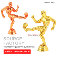 Figurine de footballeur en plastique doré pour trophée, idéale pour les récompenses sportives et les pièces de trophée