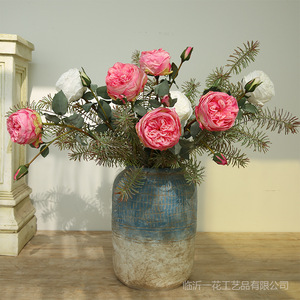 Arte Floral Yihua, Rosas Artificiales, Flor de Seda Rosa, Decoración para Jarrón, Adorno para Sala de Estar, Dormitorio - Product Image 3