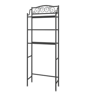 Étagère de salle de bain Jinsheng noire, autoportante, multi-niveaux, pour l'organisation de la salle de bain - Product Image 5