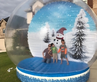 Château gonflable commercial avec décoration de neige, trampoline, tente bulle transparente en forme d'igloo pour fête d'enfants