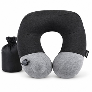 Olyi Oreiller de <span class=keywords><strong>voyage</strong></span> gonflable en U, auto-gonflant, avec housse en peluche lavable, pour avion, voiture, bureau, OEM ODM, vente en gros - Product Image 1