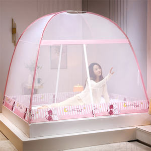 Tienda de campaña con <span class=keywords><strong>mosquitera</strong></span> emergente para camas, diseño plegable contra picaduras de mosquitos con fondo de red para viajes de bebés y adultos - Product Image 3