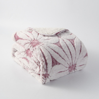 Manta de Piel Sintética de Conejo con Estampado Floral Rosa Elegante, Personalizada por el Fabricante, para Sala de Estar, Sofá, Dormitorio, Decoración del Hogar