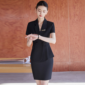 Women's <b>Summer</b> Suit Set Short Sleeve Professional Attire Hotel Uniform 2025 Polyester Fiber - Product Image 3