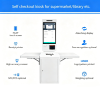 Nuevo Kiosco de Pago Minorista con Báscula, Caja Registradora sin Efectivo, Pantalla Táctil, SDK, Reconocimiento Facial y Lector de Códigos de Barras