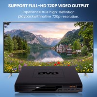 LONPOO/OEM Lecteur multimédia toutes régions avec télécommande USB, résolution 720p, inclut un écran pour usage domestique