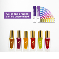 Mewah 5ml 7ml baru tren persegi kosong transparan kaca bening rol Lip Gloss Minyak Botol Serum dengan emas aluminium tutup