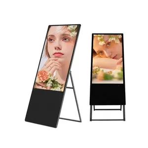 OEM ODM 55 Inch Indoor LCD Electronic Water Sign Vertical Folding Screen Advertising Machine