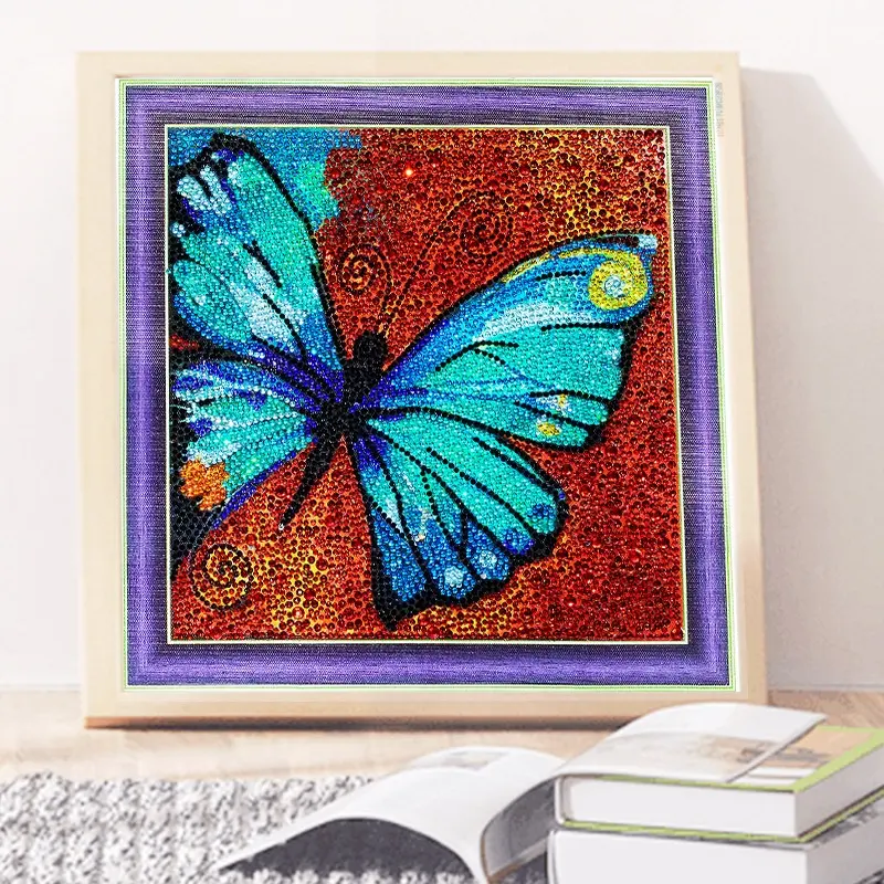 Beautiful butterfly picture big and small diamonds bedroom decoration canvas painting famous diamond paintings of butterflies