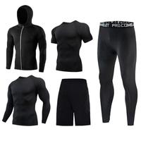 Ensemble Sportif Homme 5 Pièces Personnalisé pour la Vente en Gros – Haute Élasticité, Séchage Rapide et Respirant pour Gym et Fitness