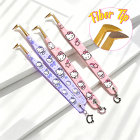 Pince à épiler professionnelle à pointe en fibre pour extensions de cils, personnalisable OEM, marque privée, pour volume et pose de cils