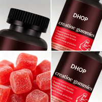Gummies de créatine monohydrate 5000mg avec B6 B12 pour la croissance musculaire et la force, pré-entraînement, saveur fraise, 60 unités, pour adultes, sans gluten