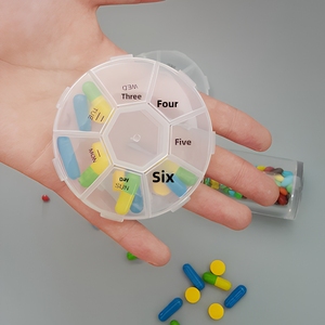 Portapillole Settimanale Rotondo per 7 Giorni, Contenitore Circolare Sigillato per Medicinali, Vendita all'Ingrosso OEM di Alta Qualità per Viaggi e Uso Quotidiano - Product Image 5