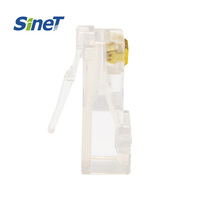 100 piezas/lote Conector Hembra RJ45 UTP ABS Chapado en Oro de 3 Pines para Montaje en Superficie, 8 Núcleos, 100/1000 Base-T, Certificado ISO9001