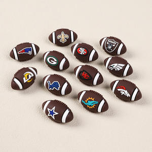 Populer PVC 3D sepak bola Amerika tim olahraga manik-manik fokus NFL pena silikon Focal Beads hiasan Puncak - Product Image 3