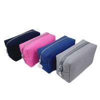 Nouvelle conception, trousse de maquillage en polyester couleur bonbon, sac à cosmétiques gaufré pour cadeau de mariage, trousse de toilette de voyage