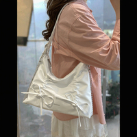 Sac bandoulière froncé avec chaîne, sac messager à fermeture éclair, doublure en polyester de haute qualité, idéal pour l'été et l'usage quotidien