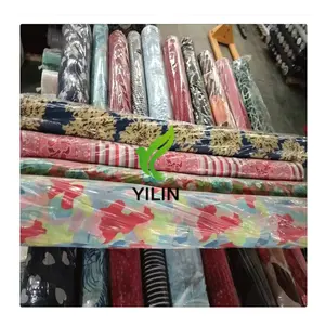 Nhà Cung Cấp Dệt Bán Buôn Polyester Dubai Voan Giá Rẻ Cổ Phiếu In Vải Stocklot Satin Một Lớp Lô Hàng Keqiao Kho