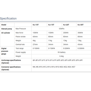 NJ 10 Tonnen 20 Tonnen 30 Tonnen Beton-Anker-Ausreißprüfgerät Bewehrungsstahl-Ausreißkraft-<span class=keywords><strong>Tester</strong></span> Abreißfestigkeits-Prüfgerät 100KN - Product Image 5
