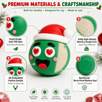 Nouveautés Jouets Squishy de Noël Balles Anti-Stress à Presser en TPR Doux Jouets Sensoriels pour Enfants et Adultes Cadeaux de Fête