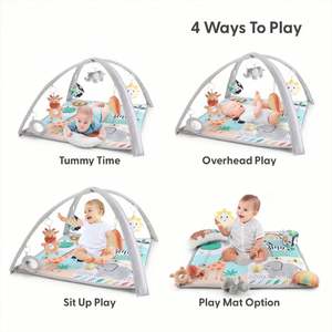 7 jouets suspendus, tapis d'éveil pour bébé, tapis d'activités avec coussin - Product Image 2