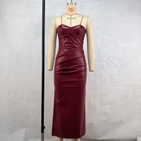 Robe moulante décontractée en cuir sans bretelles pour femme, 3 couleurs, mini-robe de soirée, tailles S-L
