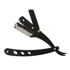 Rasoir jetable pliable à lame droite, rasoir à usage unique pour le rasage du visage avec lames de rechange pour barbier - Product Image 1