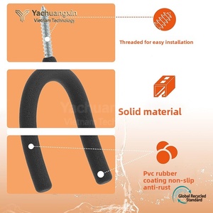 Black U-Shaped Wall Mount <b>Hooks</b> with Screw Zinc Alloy Slip <b>Hook</b> Industrial Storage Hanger 4-Pack - Product Image 5
