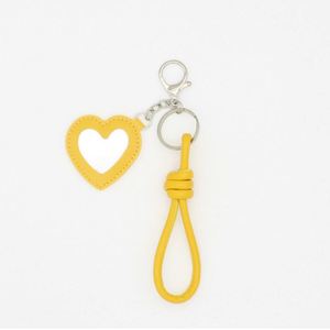 Wholesale Portable Colorful Mirror Bag Pendant Customizable Fashion Bag <b>Charm</b> <b>Keyring</b> Cute Heart PU Leather Mirror Keychain - Product Image 3